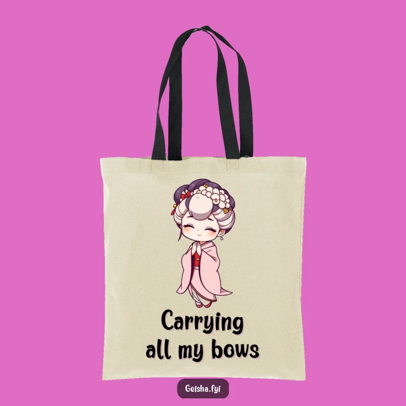 Funny Geisha Bow Tote Bag - Stylish and Humorous Carry-All Gift