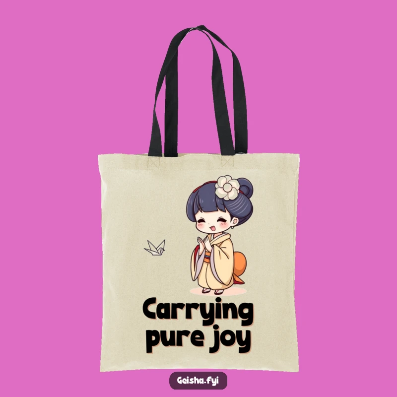 Funny Geisha Crane Tote Bag: Carry Joy, Humorous Gift!
