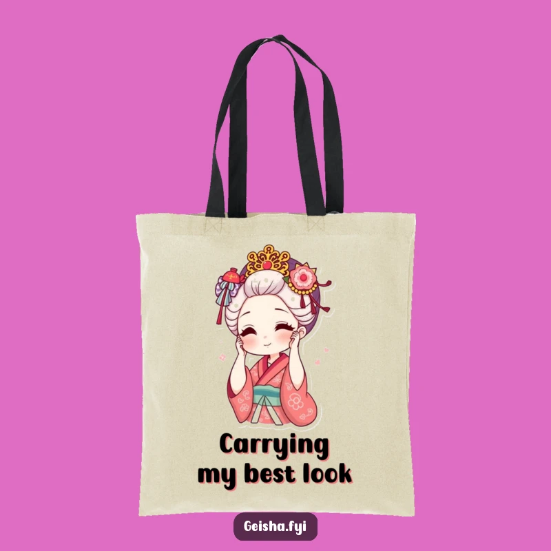 Funny Geisha Hair Tote Bag: Carry Style With Ornate Humor