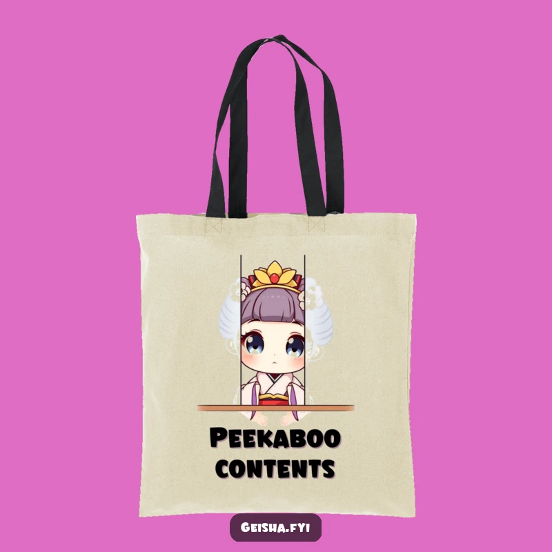 Funny Geisha Peeking Tote Bag: Stylish & Hilarious Carry-all