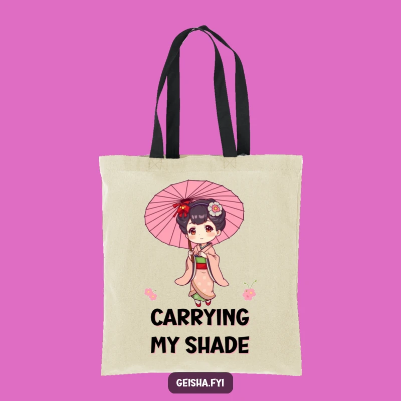 Funny Geisha Tote Bag: Carry Elegance with Parasol Grace