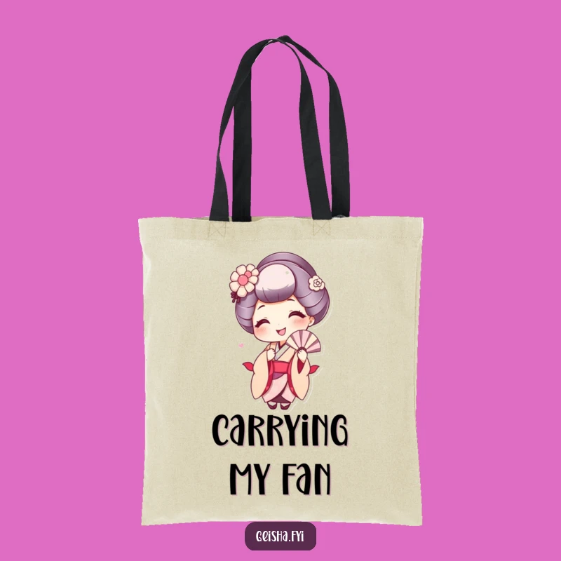 Funny Geisha Tote Bag: Carry Smiles and Cool Breezes