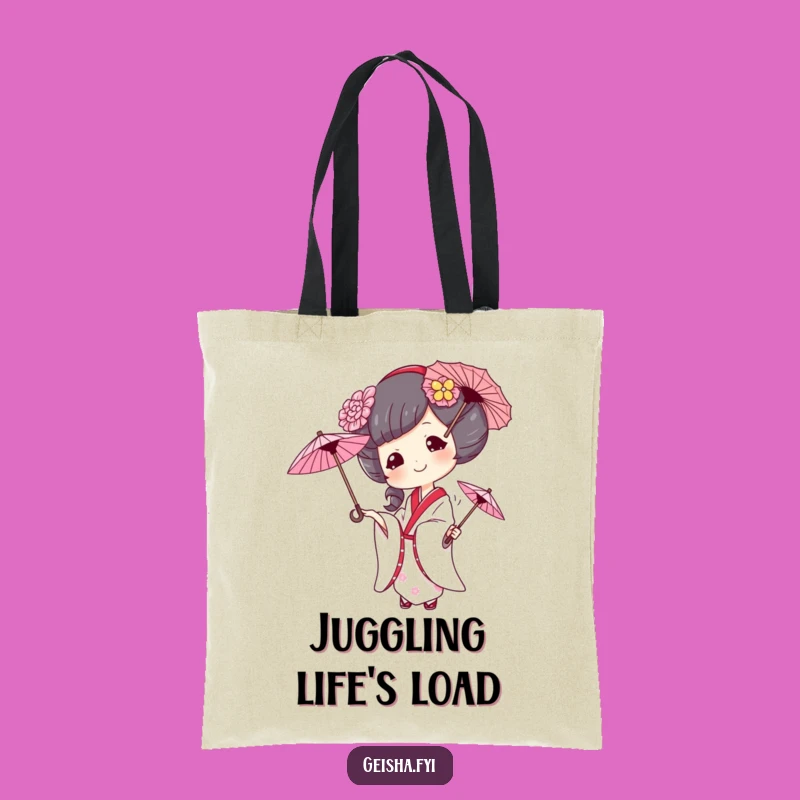 Funny Geisha Umbrellas Juggling Tote Bag: Stylish and Humorous for Everyday Adventures
